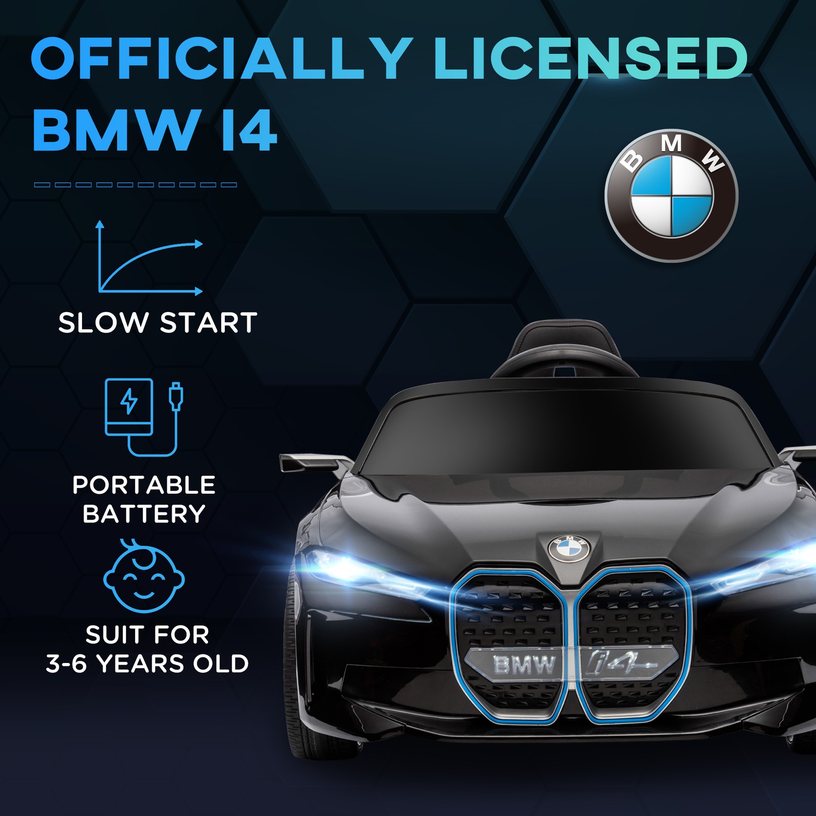 12V Electric Ride On Car with Remote Control Battery Powered Toy for Kids 3-6