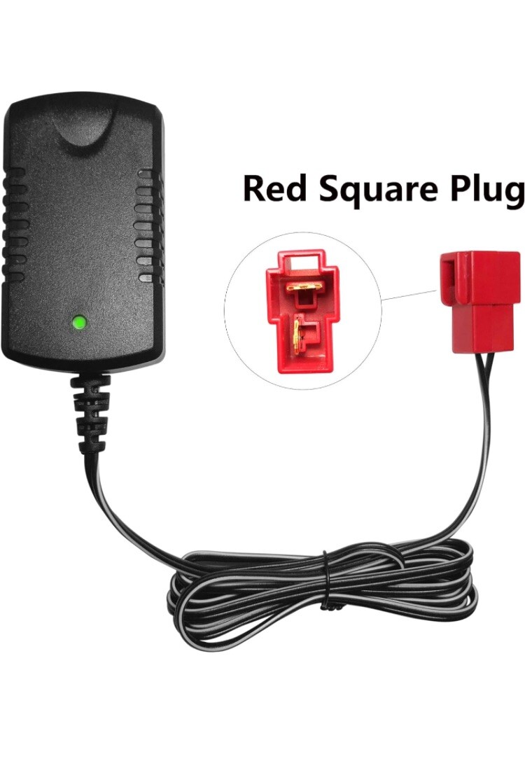 6V 1A Battery Charger KId TRAX Toys Red Square Plug Type B Connector BMW X6