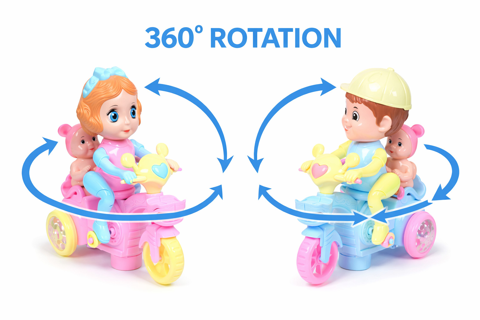 Electric Baby Tricycle Toy Musical Lights Ride On Cartoon Trike Toddler Gift