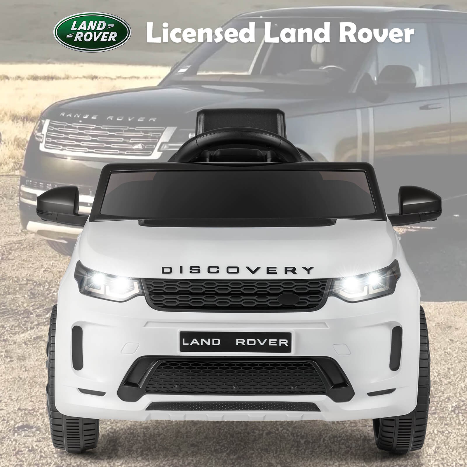 Licensed Land Rover Kids Ride on Car w/Remote Control, LED Lights, Music, Horn