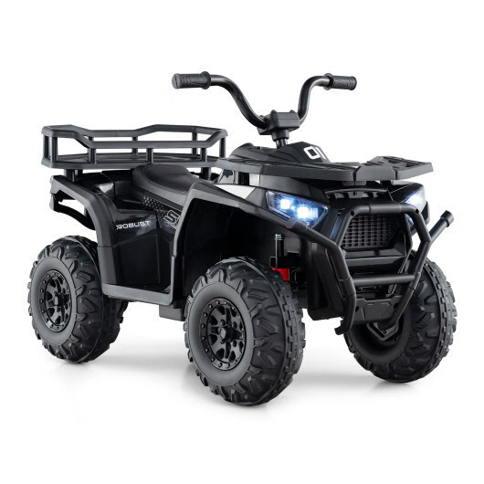 24V Kids Ride on Electric ATV Quad Car with Realistic Sounds and LED Lights-Blac