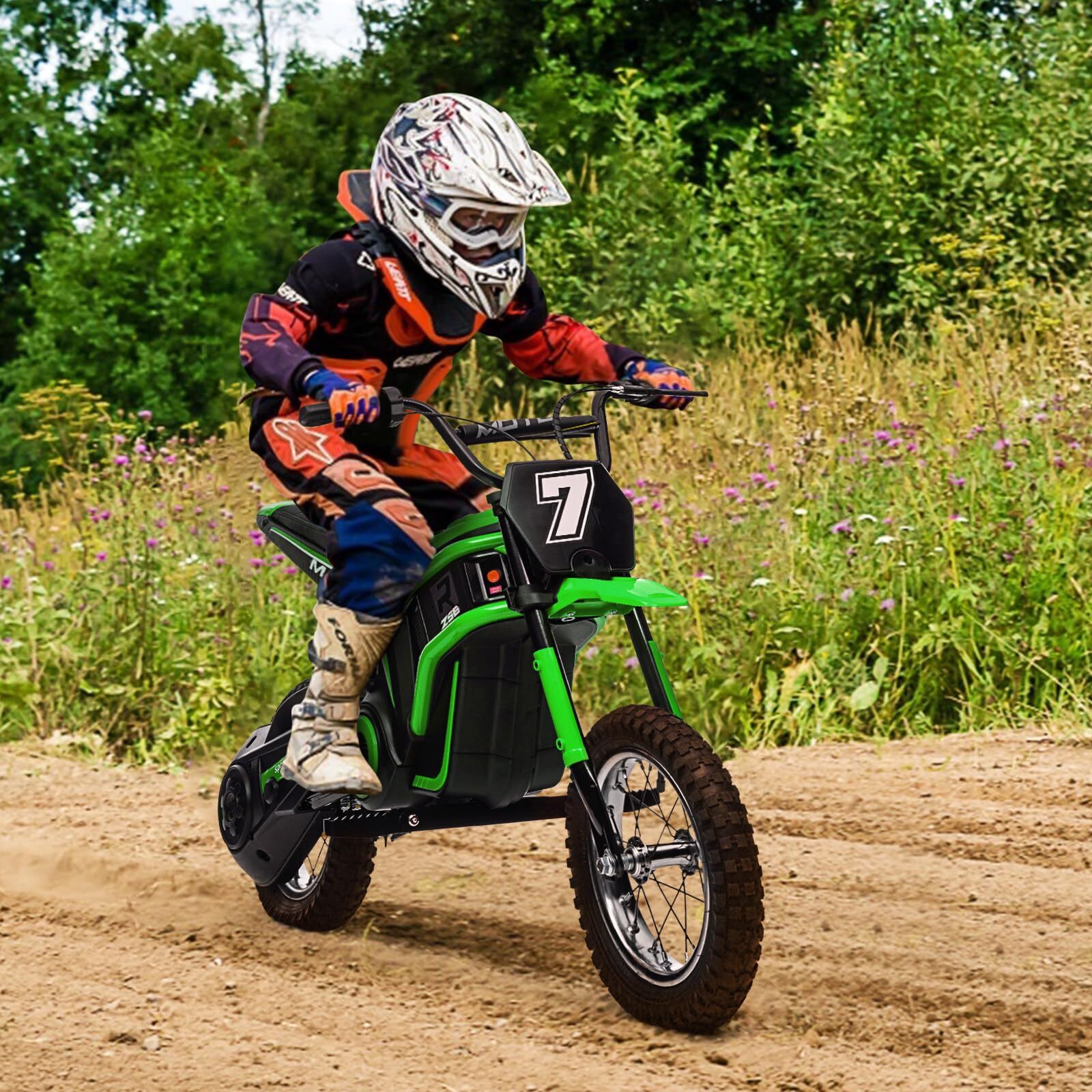 ⭐🎁24V Kids Dirt Bike 350W Electric Motorcycle for Kids 3-8 Up to 14.29MPH 2-Spe
