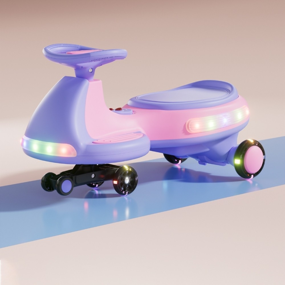 12V Electric Ride On Wiggle Car for Kids Rechargeable Battery LED Lights