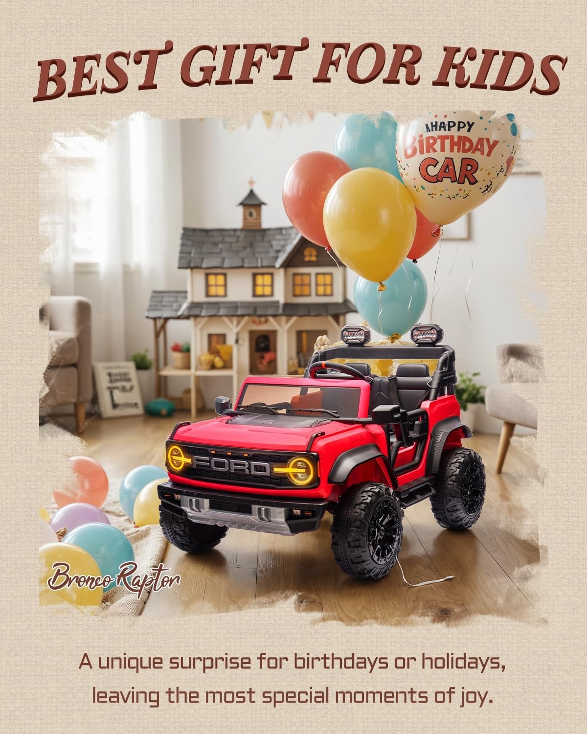 First Ride On Ford Bronco 24V Ride on Toys for Boys & Girls, 2 Seater Kids El…