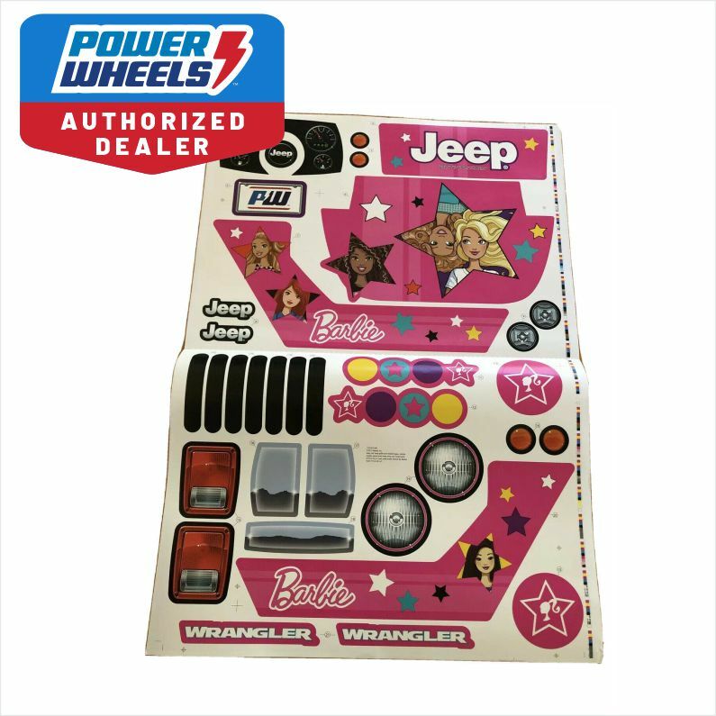 Power Wheels 3900-5870 Label Sheet Sticker Decals FFR86 Barbie Jeep Wrangler
