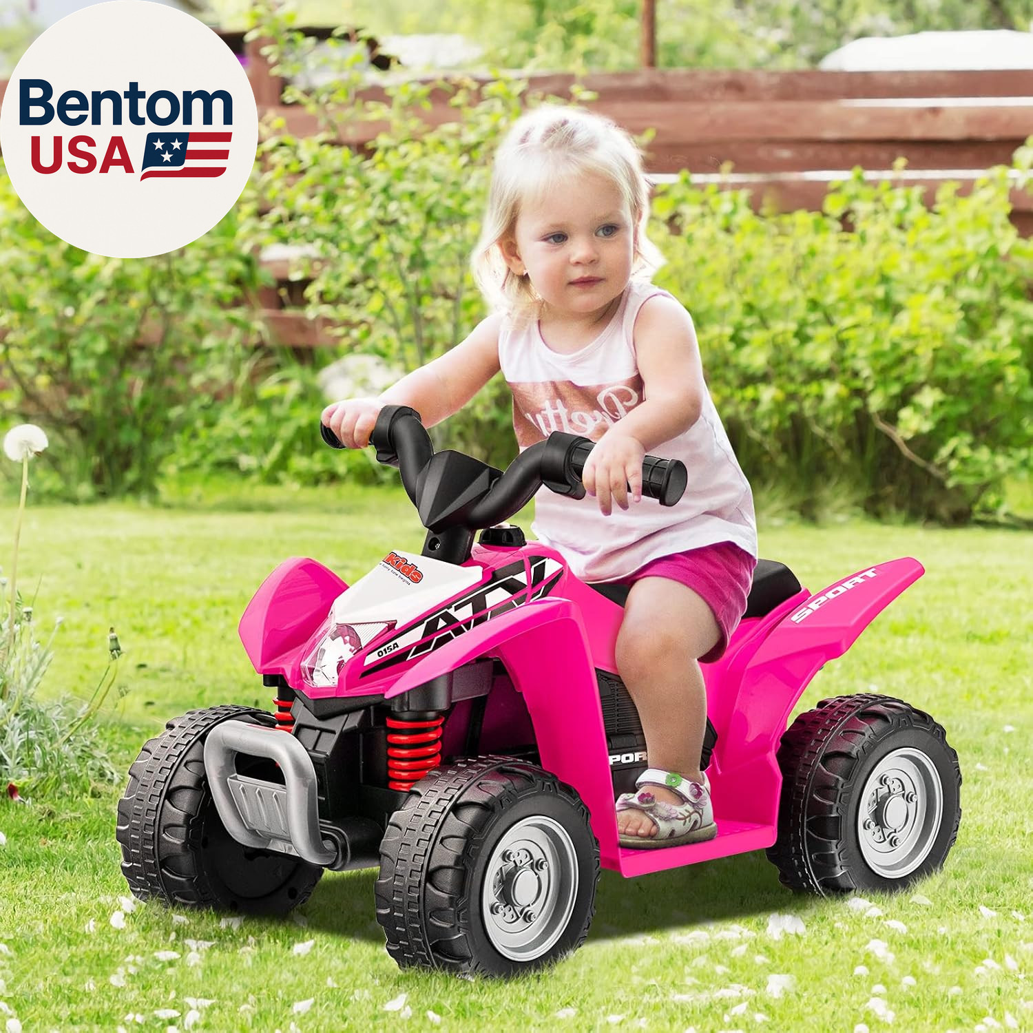Kids Ride on ATV, 6V Electric Vehicle for Toddlers, 4 Wheeler Battery Powered Mo