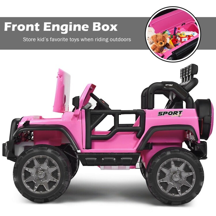 12V 2-Seater Ride on Car Truck with Remote Control and Storage Room