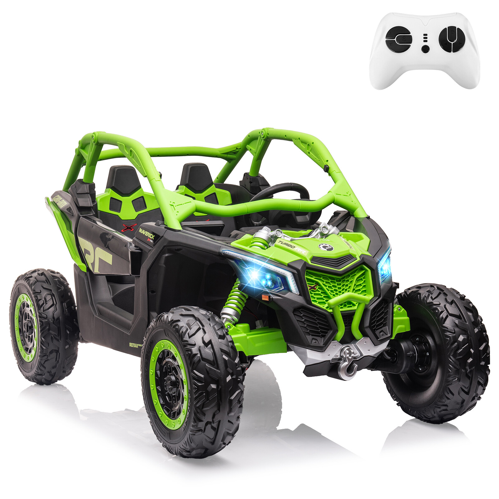 2 Seater Ride On UTV Car, Electric Off-Road Car, 4WD Kids Truck W/Remote Control
