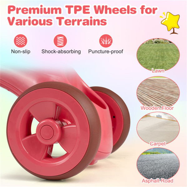 Kids Tricycle Ride With Storage Basket Bell Anti-Slip Pedal Stable 3-5 Years Old