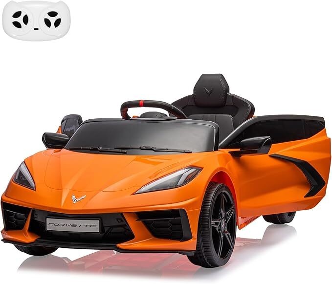 12V Battery Powered Car for Kids Licensed Corvettes Toddles Music LED Lights