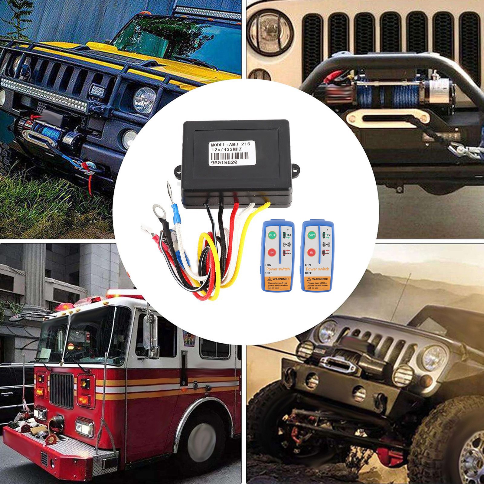 Wireless Electric Winch Remote Control Power In Power Out For Truck ATV SUV IYSQ