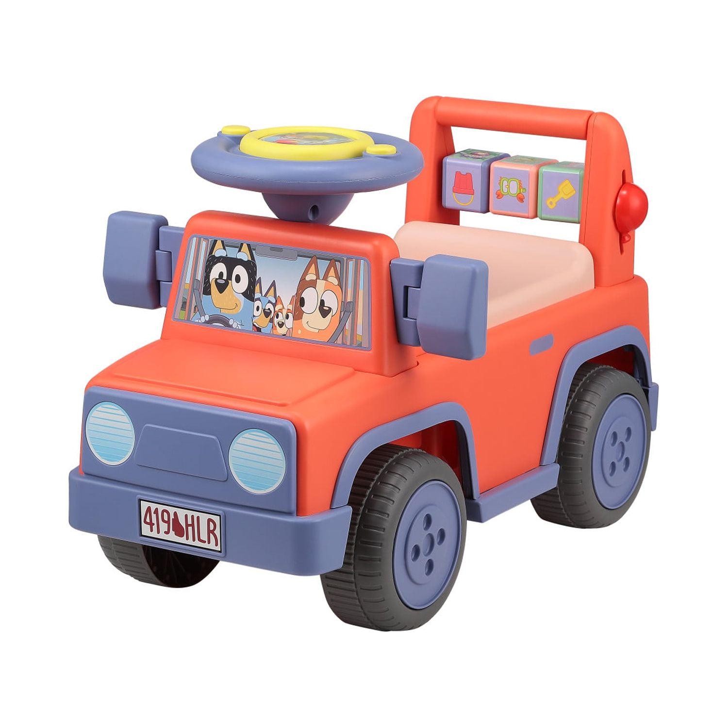 Bluey Interactive Ride-On Push Car for Boys and Girls Foot-to-Floor Ages 1-3