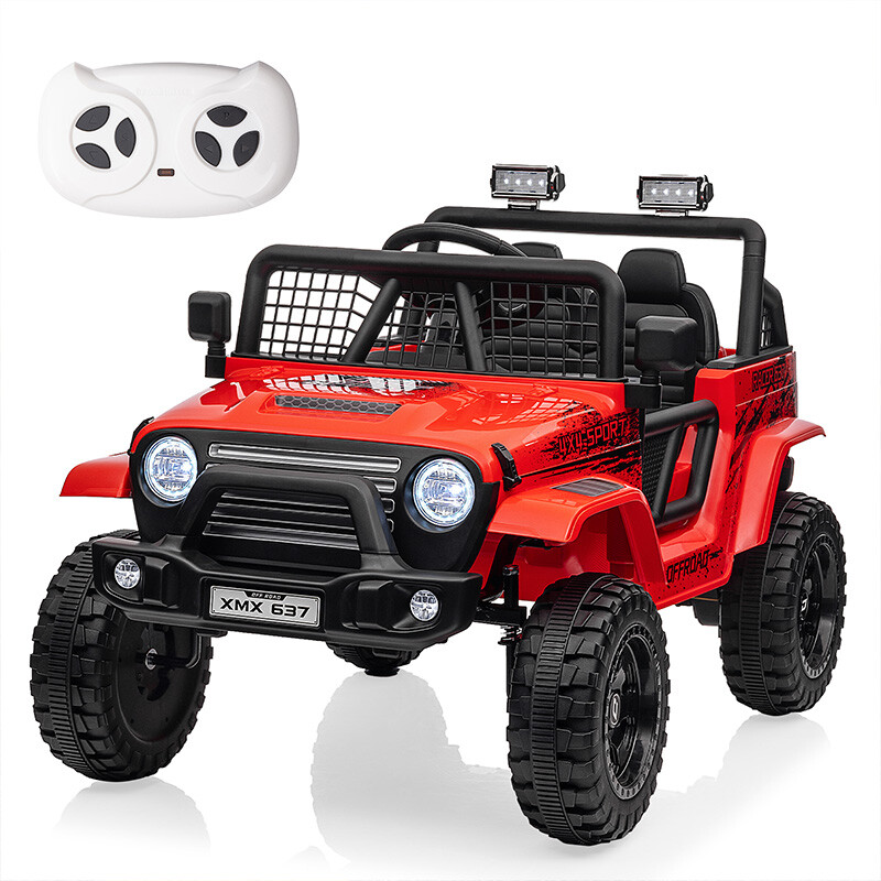 24V Ride on Jeep Car w/ Remote Control 4WD Switchable Kids Electric Car for Kid