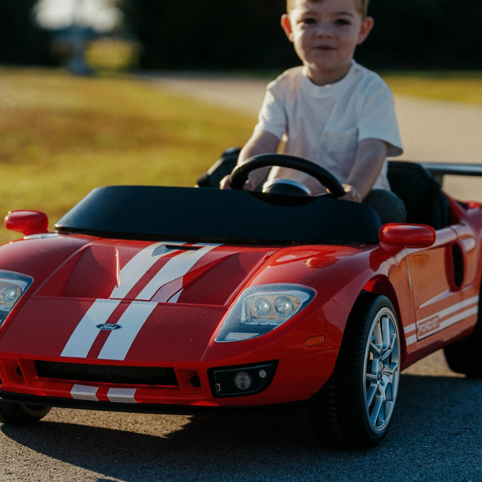 2-Seater Ford GT Convertible 12V Electric Ride-On Car w/ Remote Control, Ages 3+