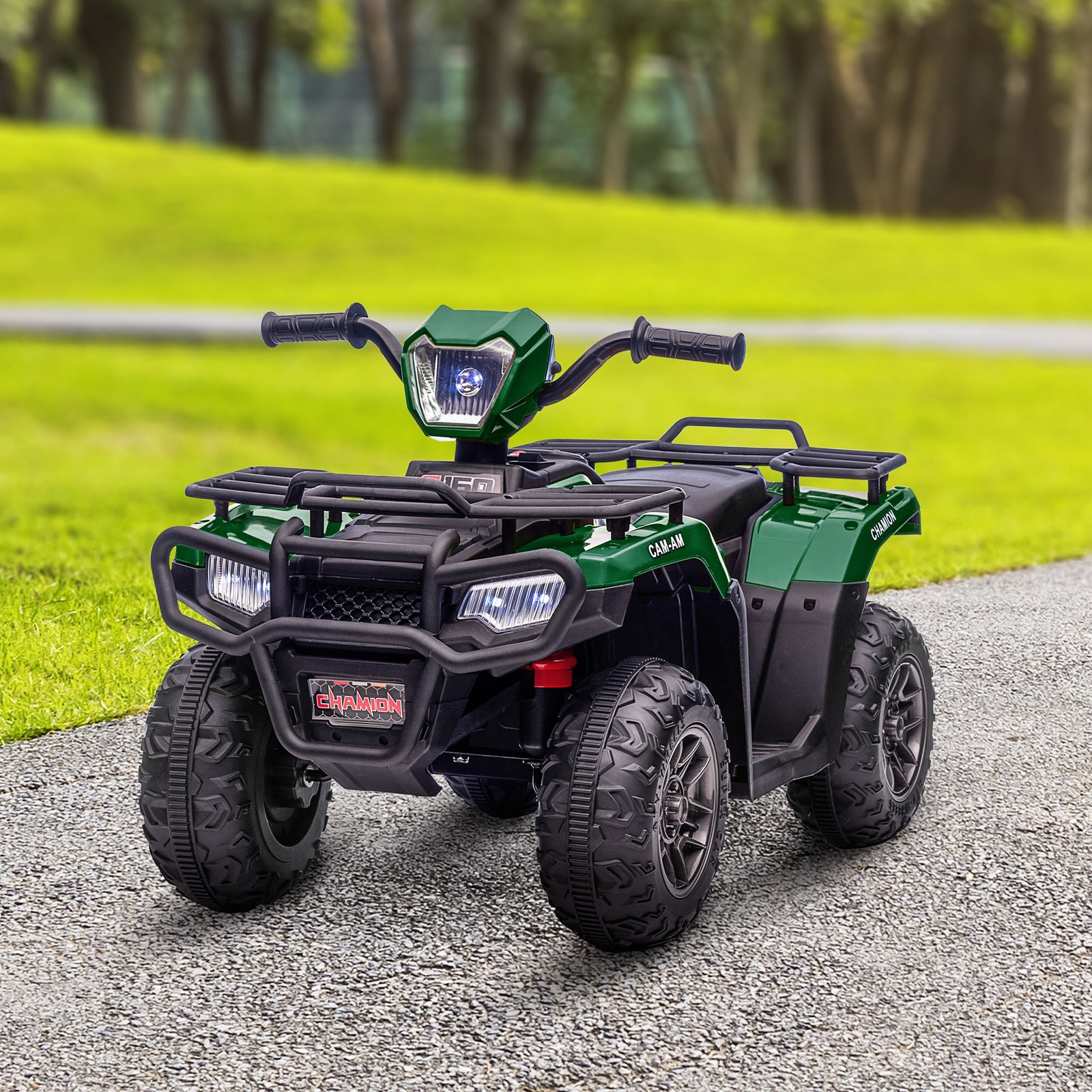 Aosom 12V Kids ATV w/ Forward Backward Function Music, Headlights, Pink