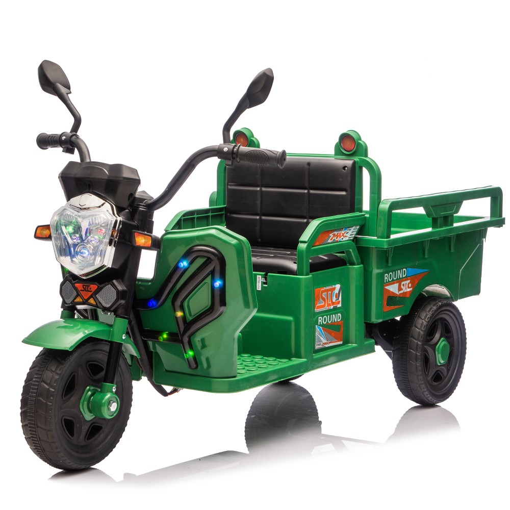 12V Kids Ride On Car 3 Wheels Electric Cargo Truck 2WD Toy with LED Music