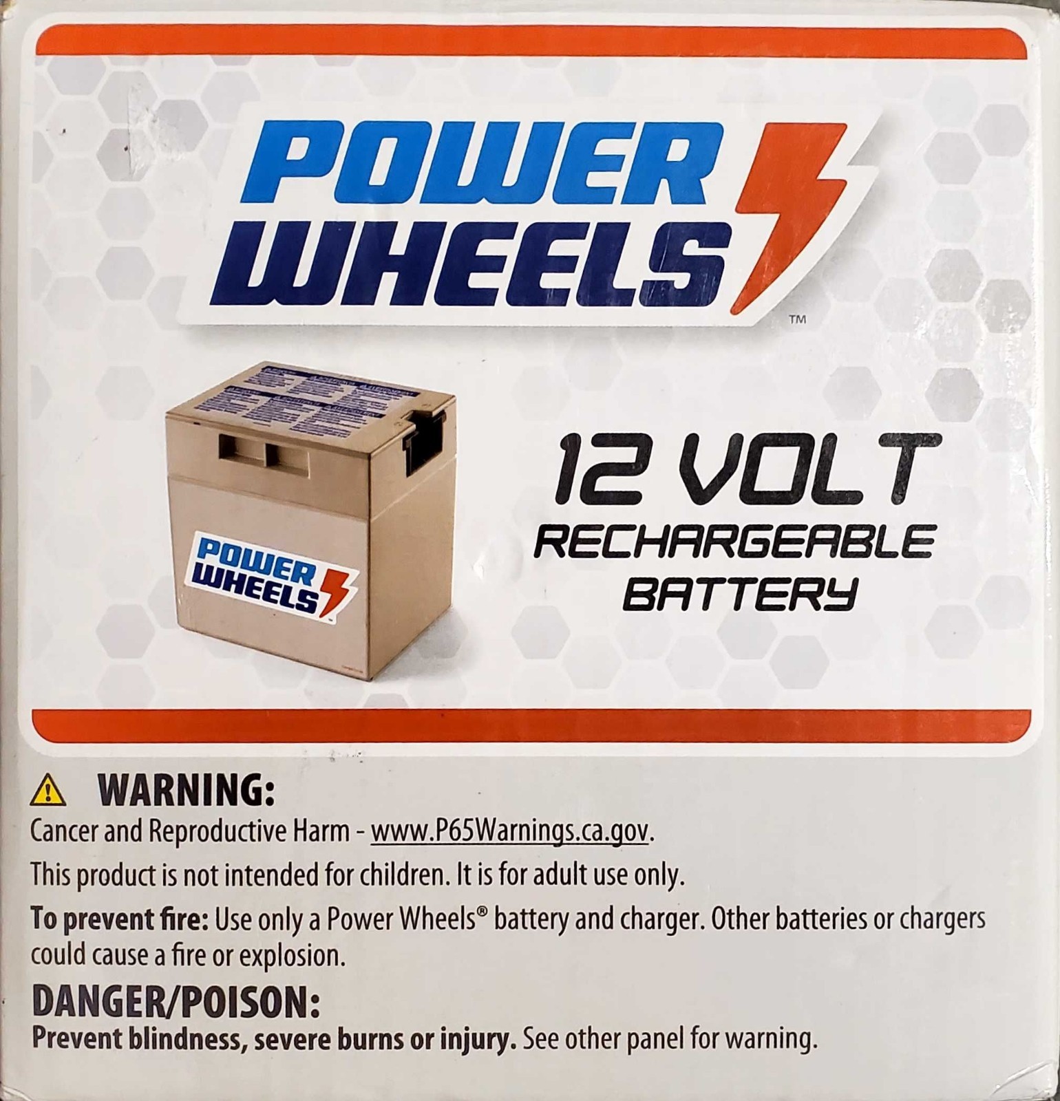 Power Wheels 12V (12-Volt) G5894 Rechargeable Replacement Battery 🆕
