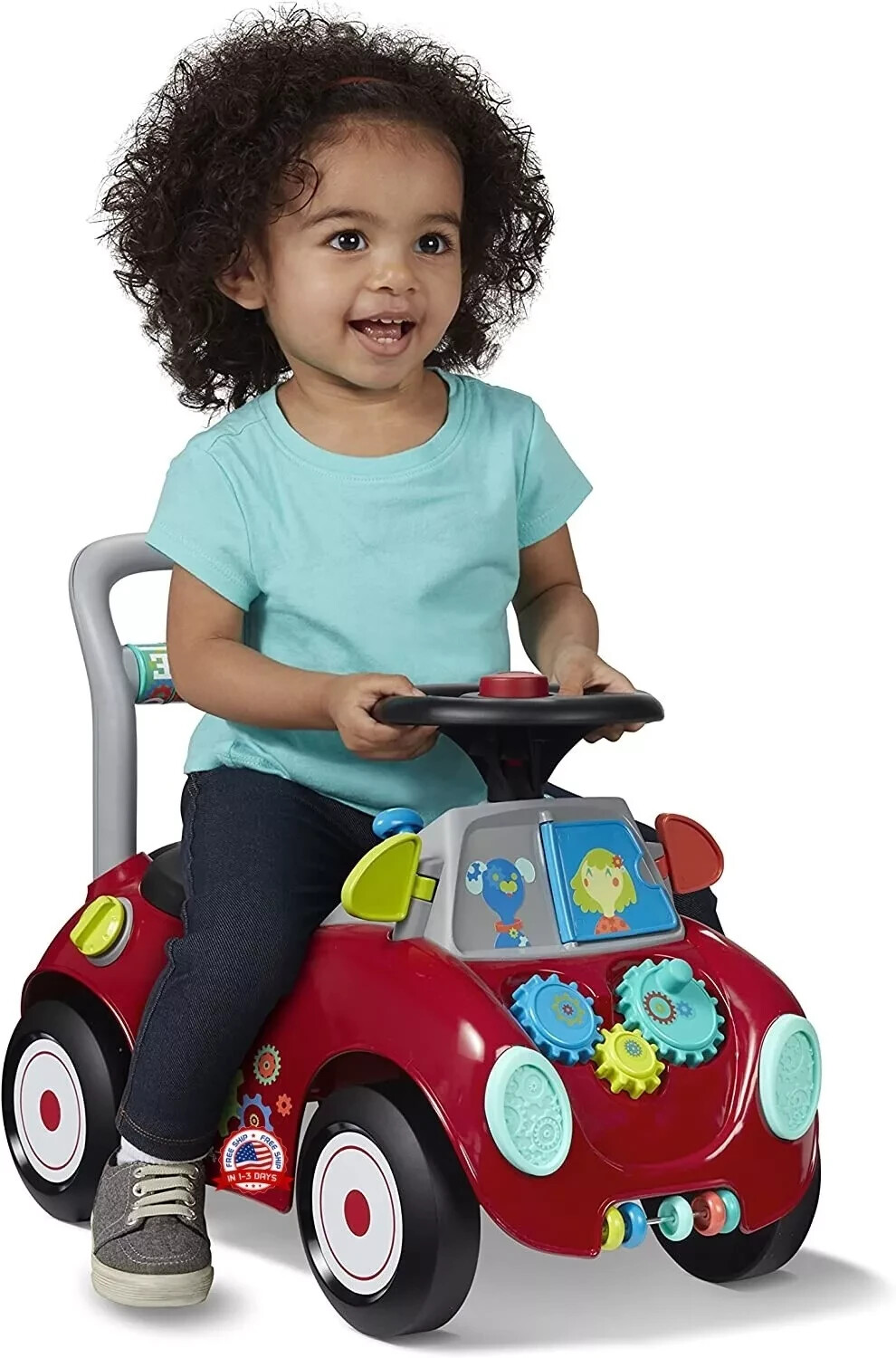 Kids Push Cart Boy Girl with Horn Music Storage