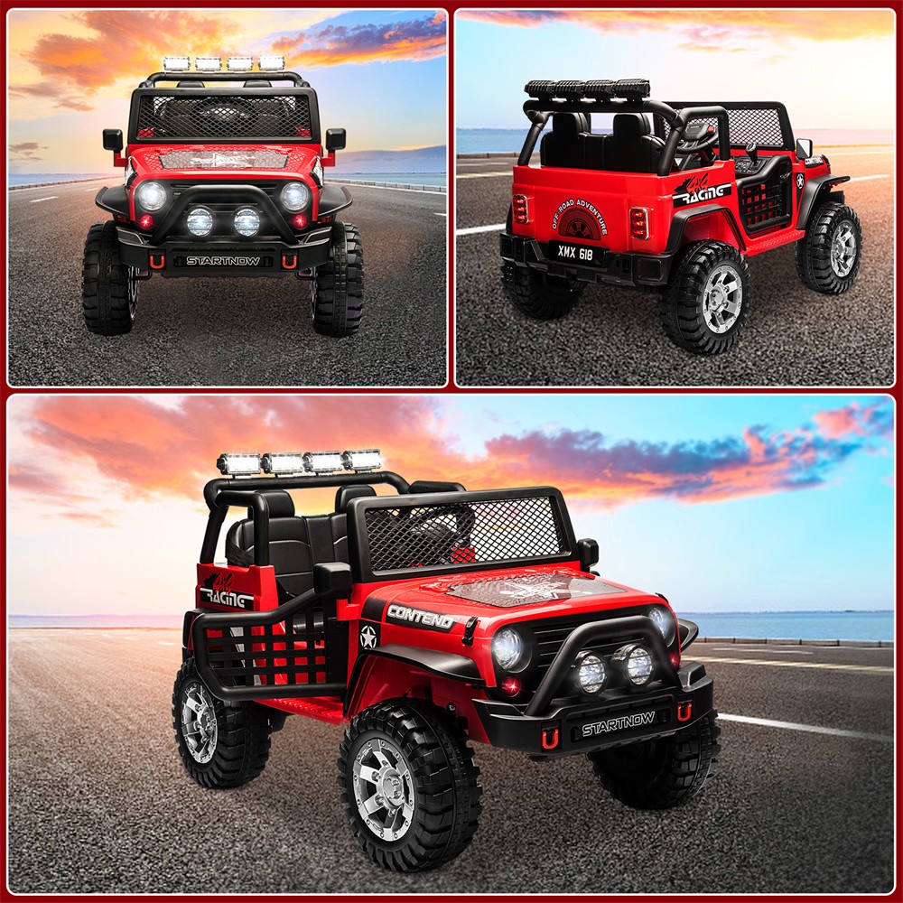 12V Kids Ride On Truck 4 Wheels Electric Jeep Car Toy with Remote Control Red