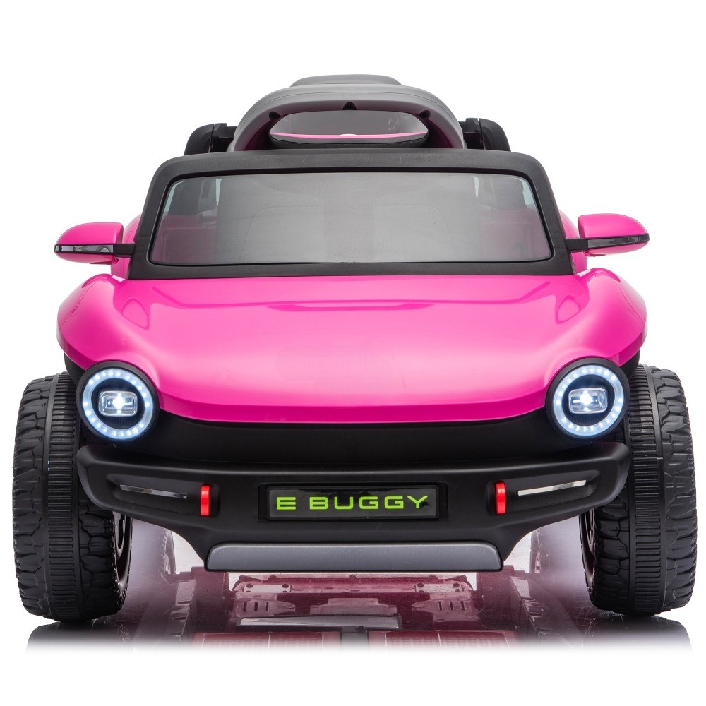 12V Kids Ride On Electric Car W/2.4G PC,Cute&Curvy Body,2WD,4-Wheel Suspension