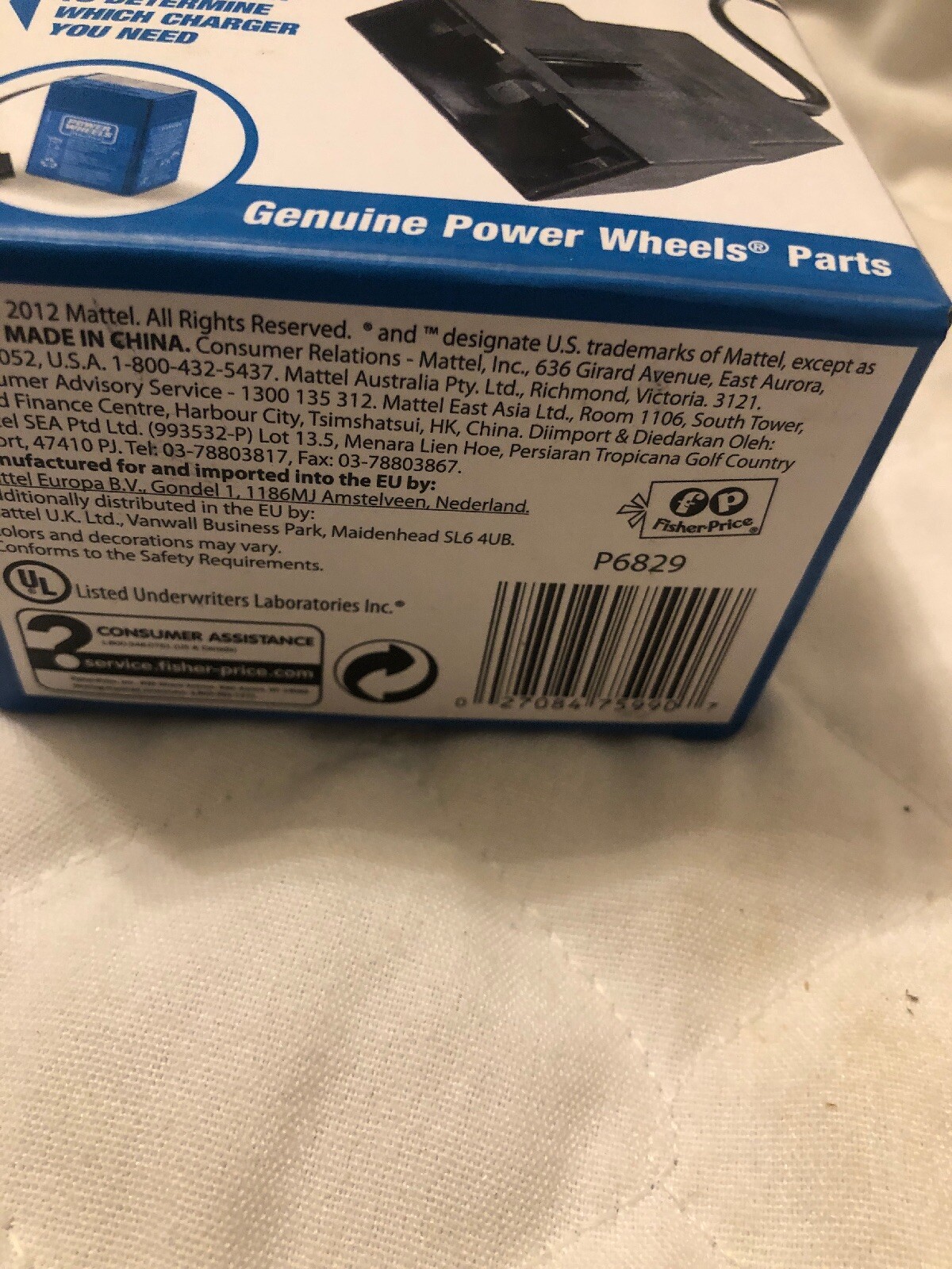 Fisher Price Power Wheels 6-Volt Battery Charger Toddler Blue P6829 6 Volt OEM