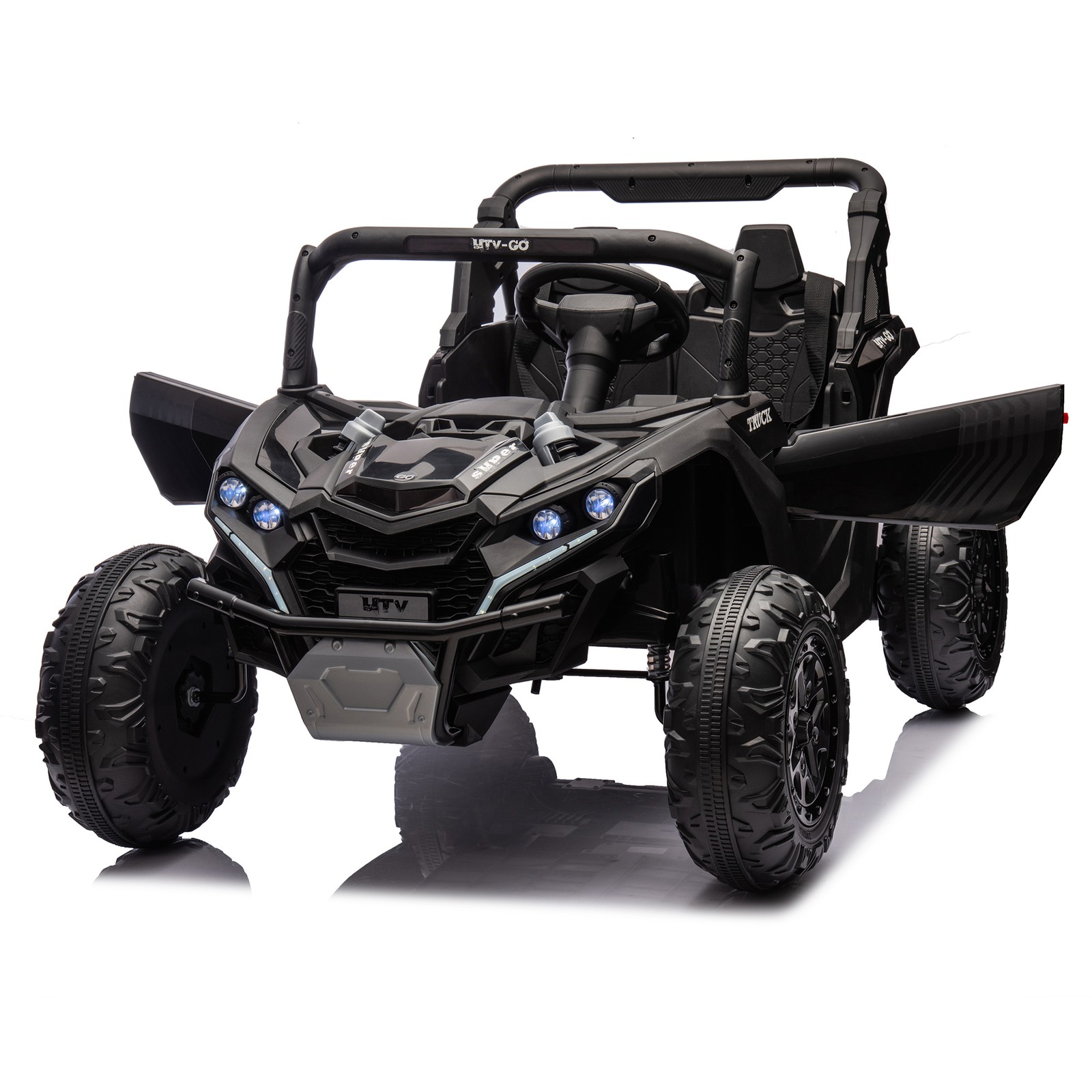 Black 24V Kids Electric Car 2 Seater Ride on Toy Battery Power w/ Parent Remote