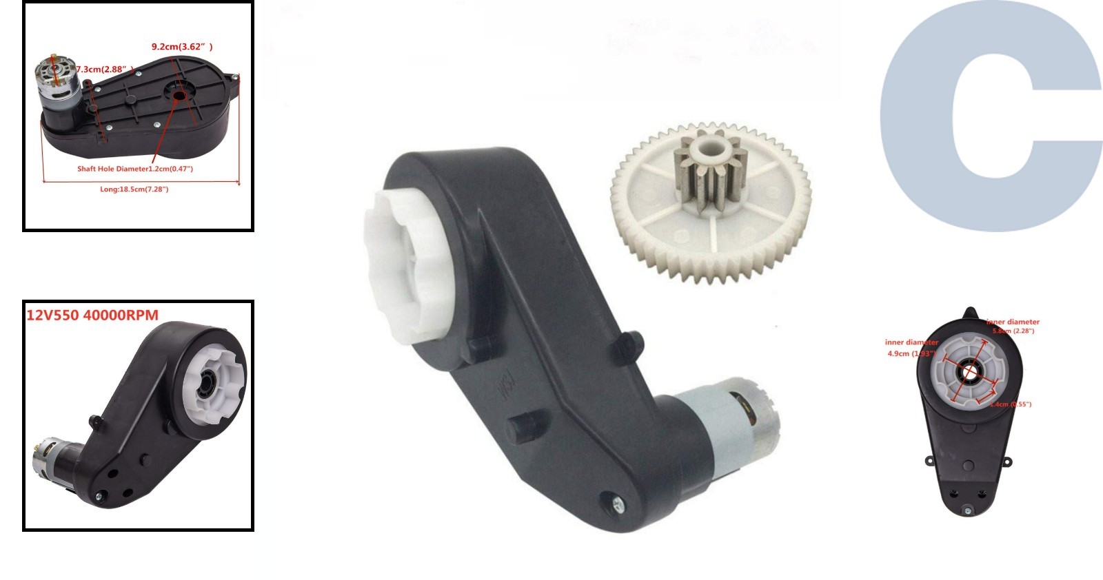 Durable High Torque 12V Motor Gearbox for Enhanced Kids Ride-On Experience