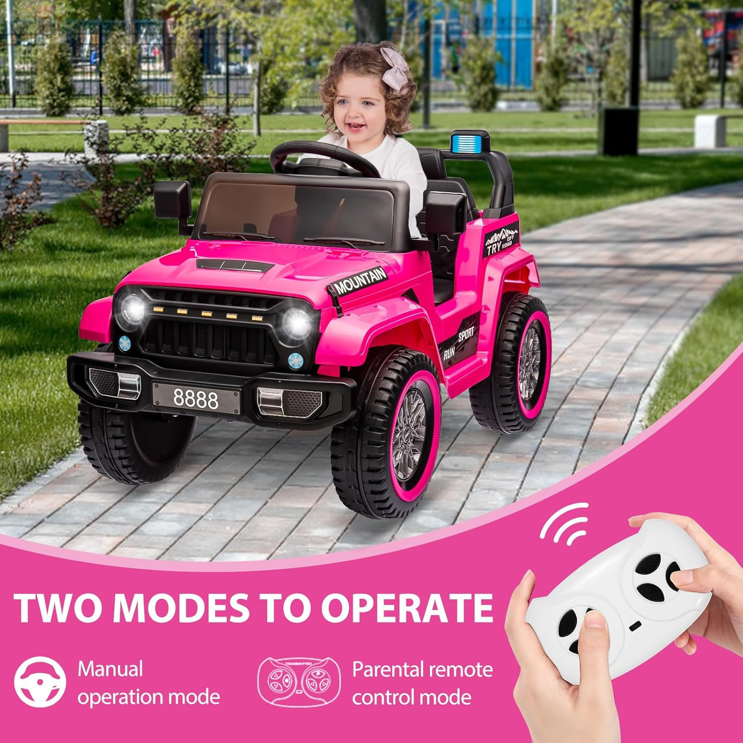 12V Kids Ride on Truck Car, W/Parent Remote Control, Twin 35W Motors, 3 Speeds,