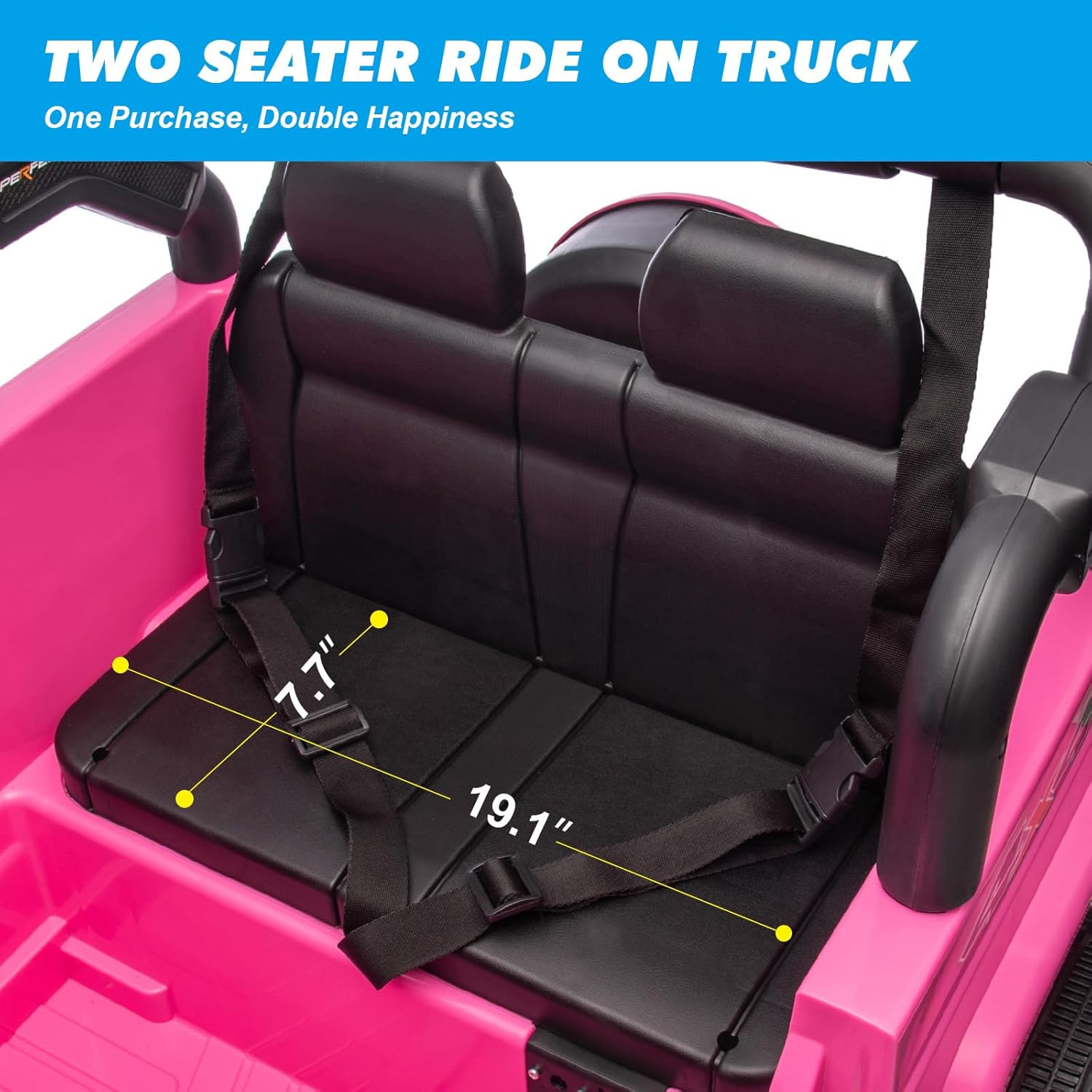 2 Seater Ride on Truck and Car Cover, 12V Children’S Electric Car with Parental