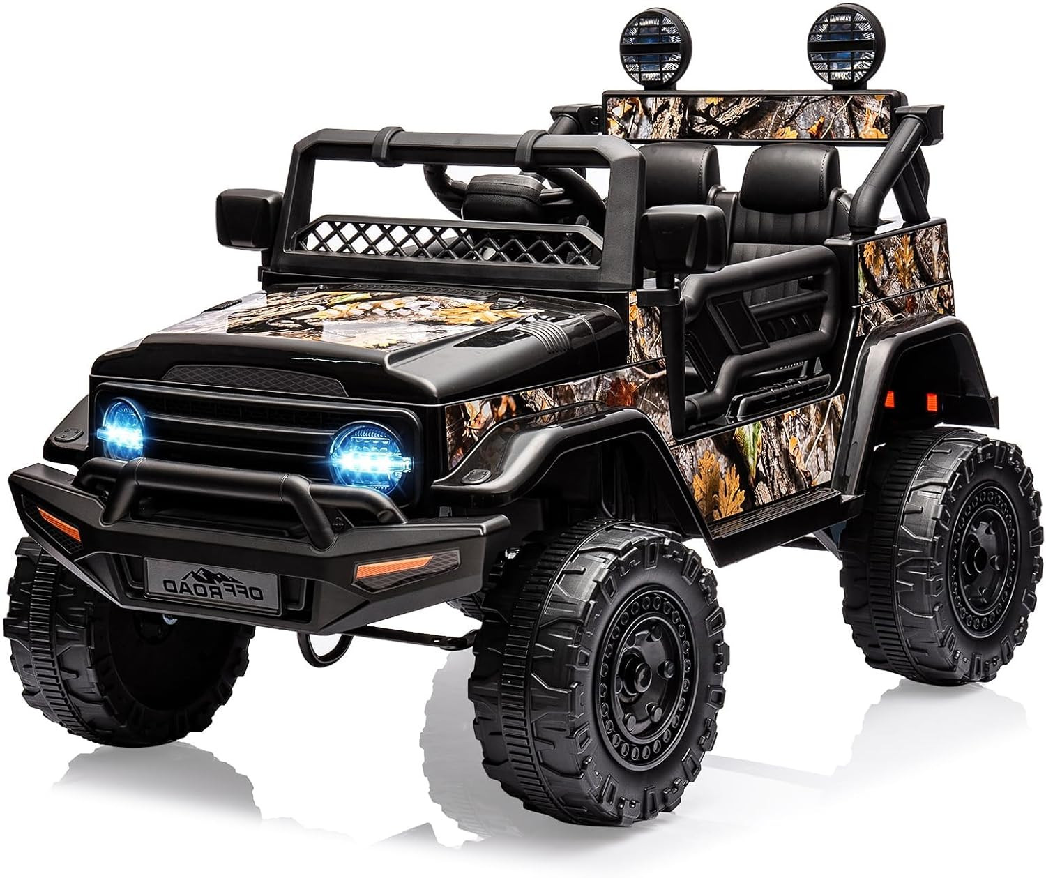 2 Seater Ride on Car for Kids, 12V Electric Truck with Parent Remote Control, Sp