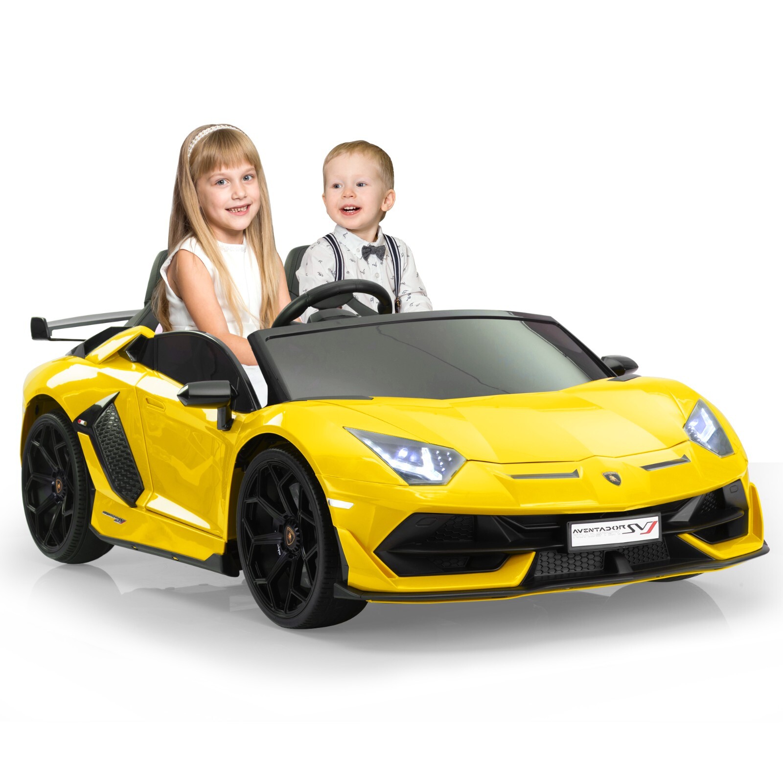 TOBBI 24V Kids Ride On Drift Car Licensed Lamborghini SVJ 2 Seater High Speed