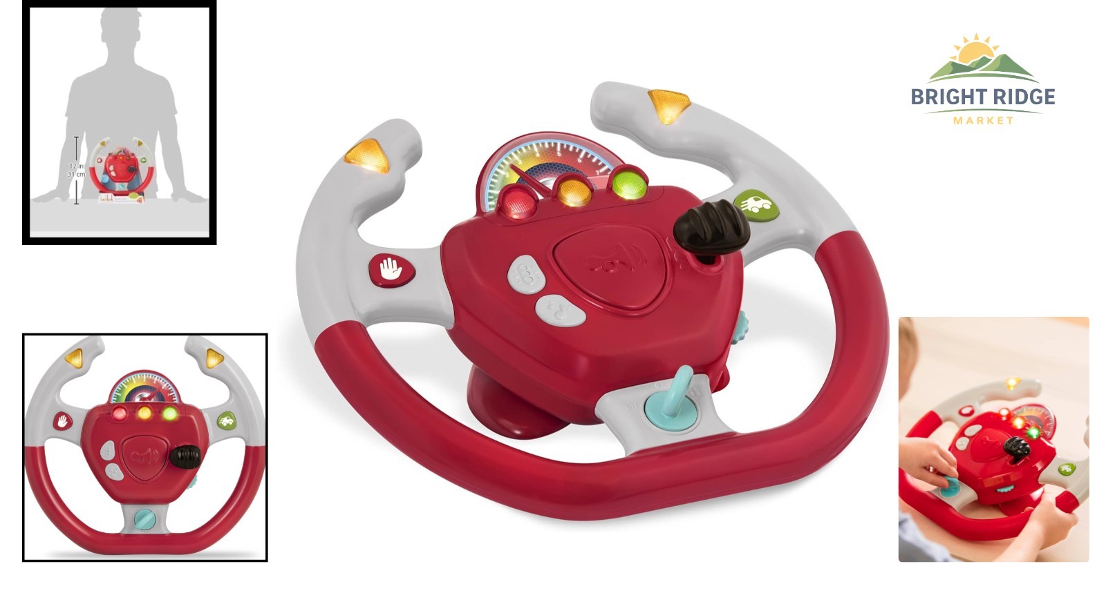 Pretend Play Steering Wheel for Children with Educational Motor Skill Benefits