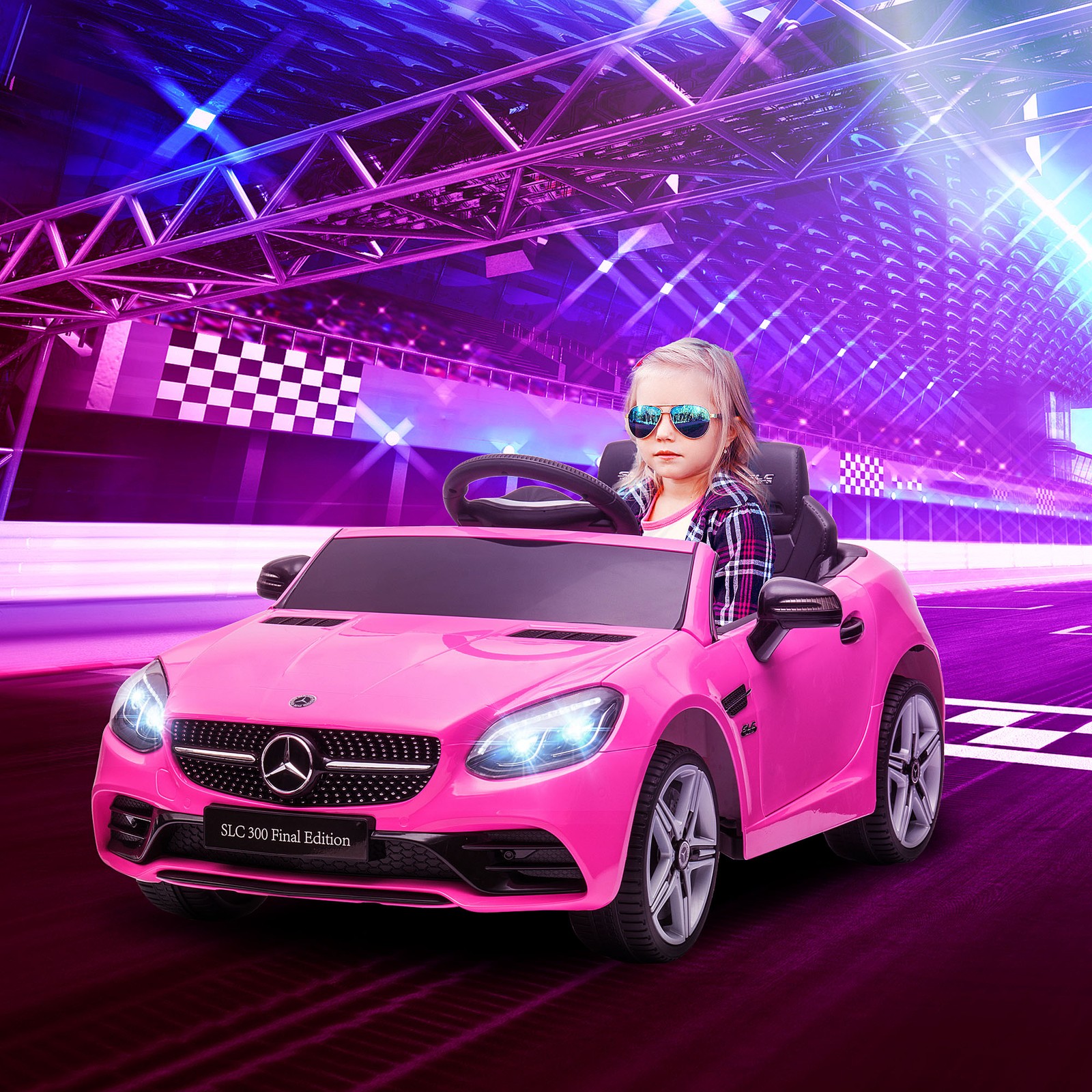 12V Ride On Toy Car for Kids with Remote Control, Pink