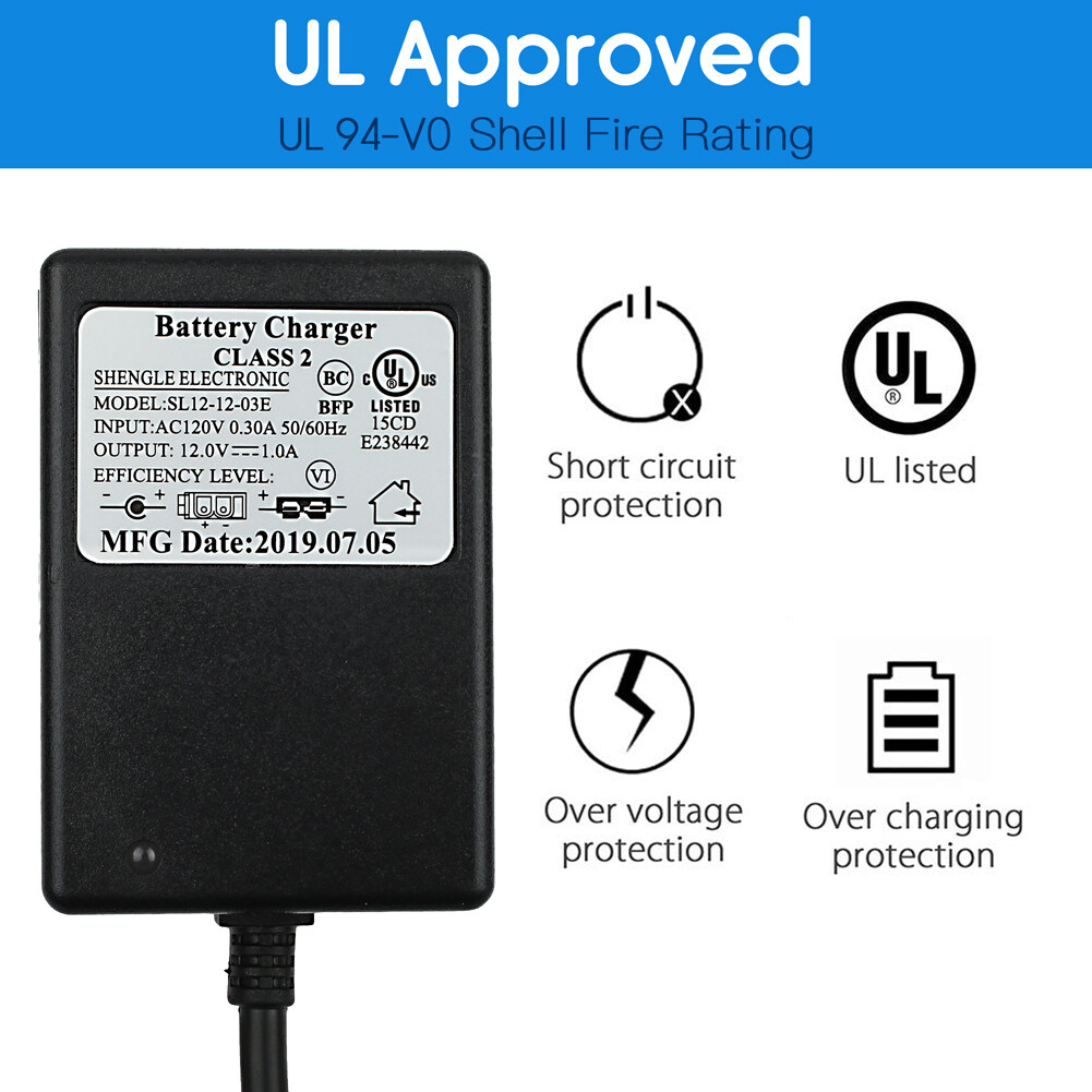 12V Battery Charger for Yamaha Raptor 700R MegaTredz Motion Trendz Kids Ride On