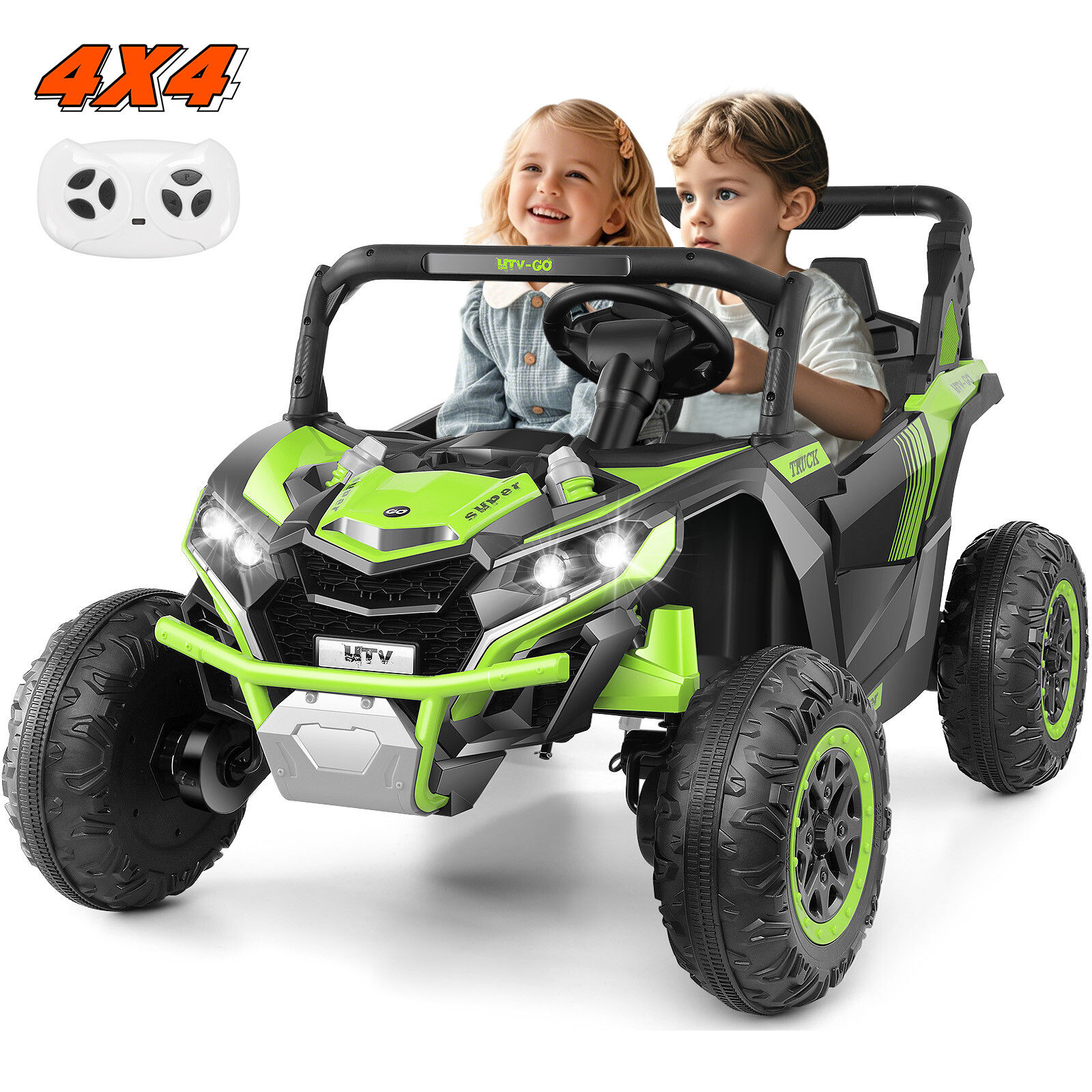 24V Ride on UTV for Kids 2WD/4WD Switchable 2 Seater Electric Vehicle Car Toy