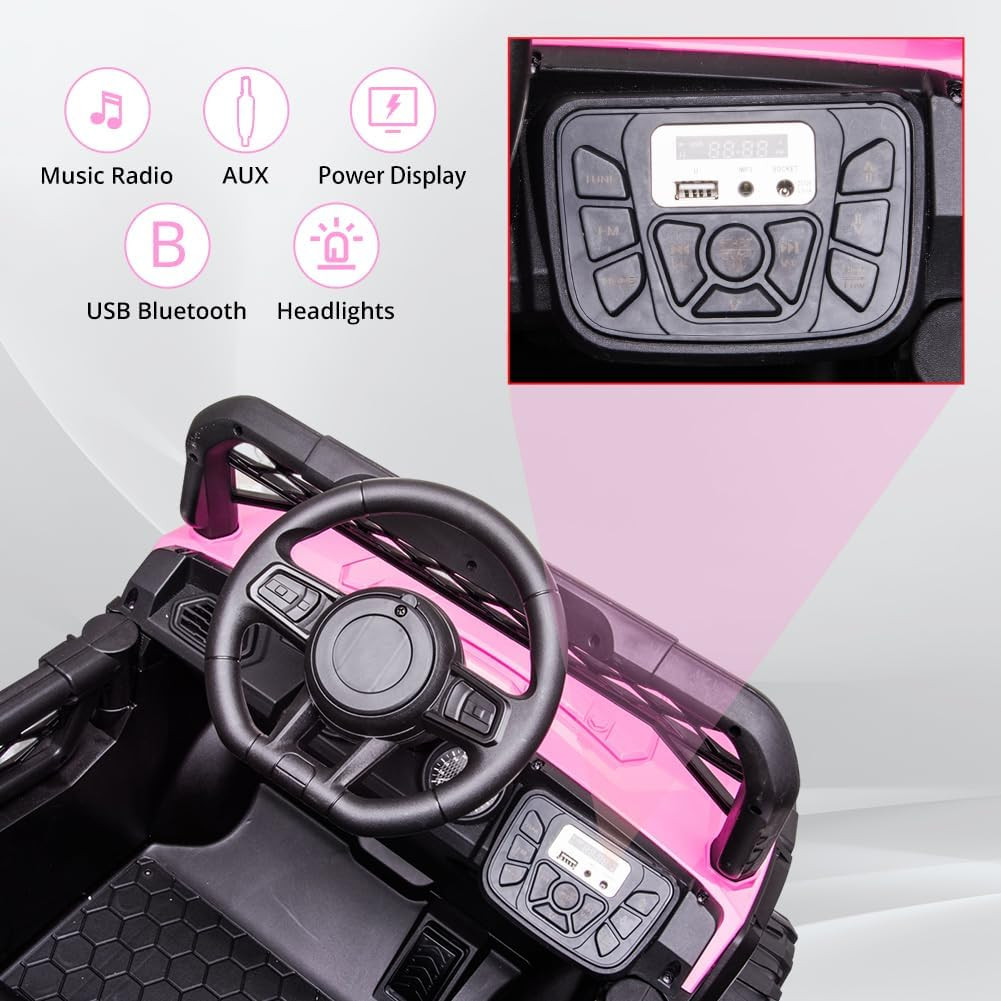 12V Ride on Car UTV with Parent Remote Control for Kids Toys, Spring Suspension