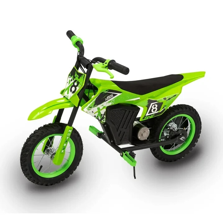 Kid’s 12V Electric-Powered Mini Dirt Bike, Ride-On Toy, Ages 5+, Green