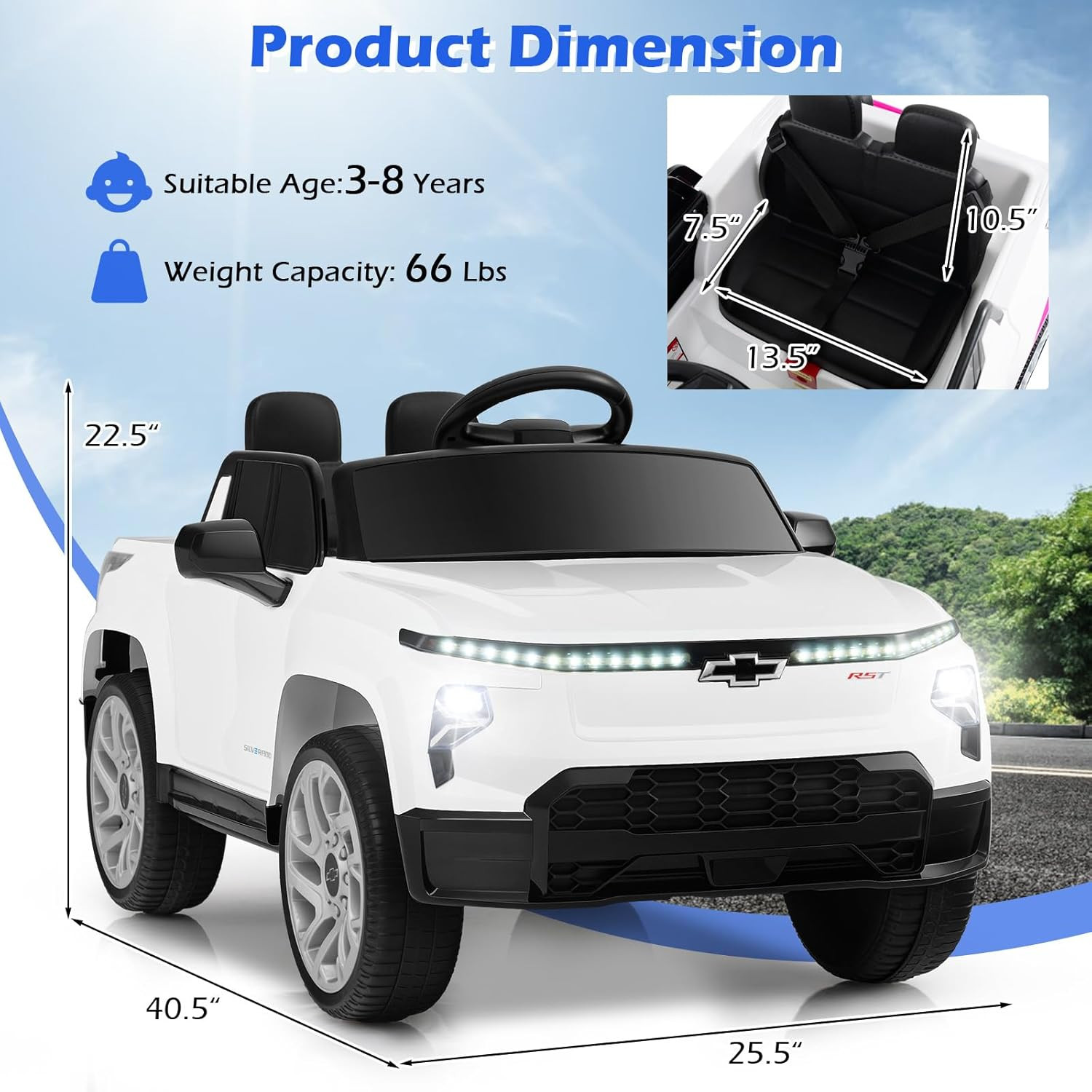 Licensed Chevrolet Silverado Ride on Car for Kids by , 12V Battery Powered Elect