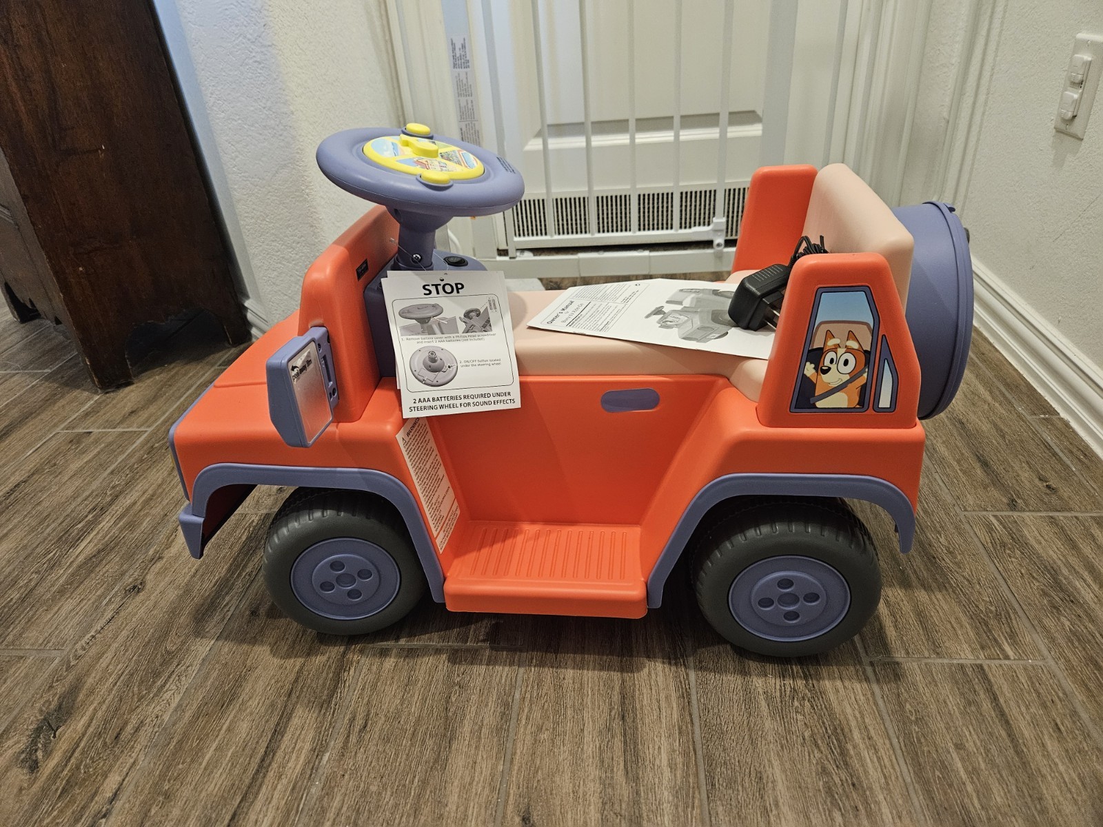 Bluey 6V Ride On Car for Kids with Sound Effects & Music