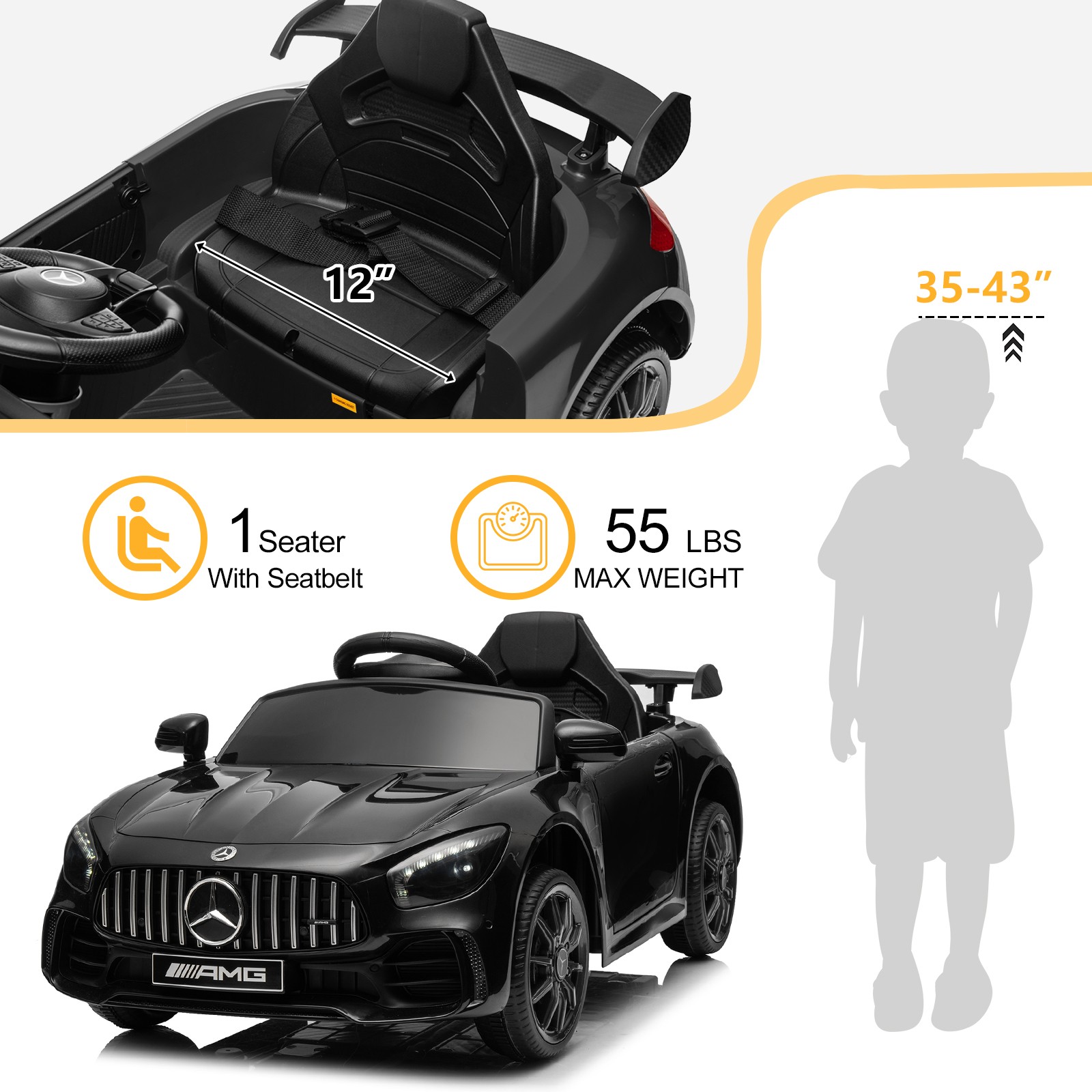 Electric Ride on Cars for Kid Licensed Mercedes-Benz Powered Ride On Toys Car