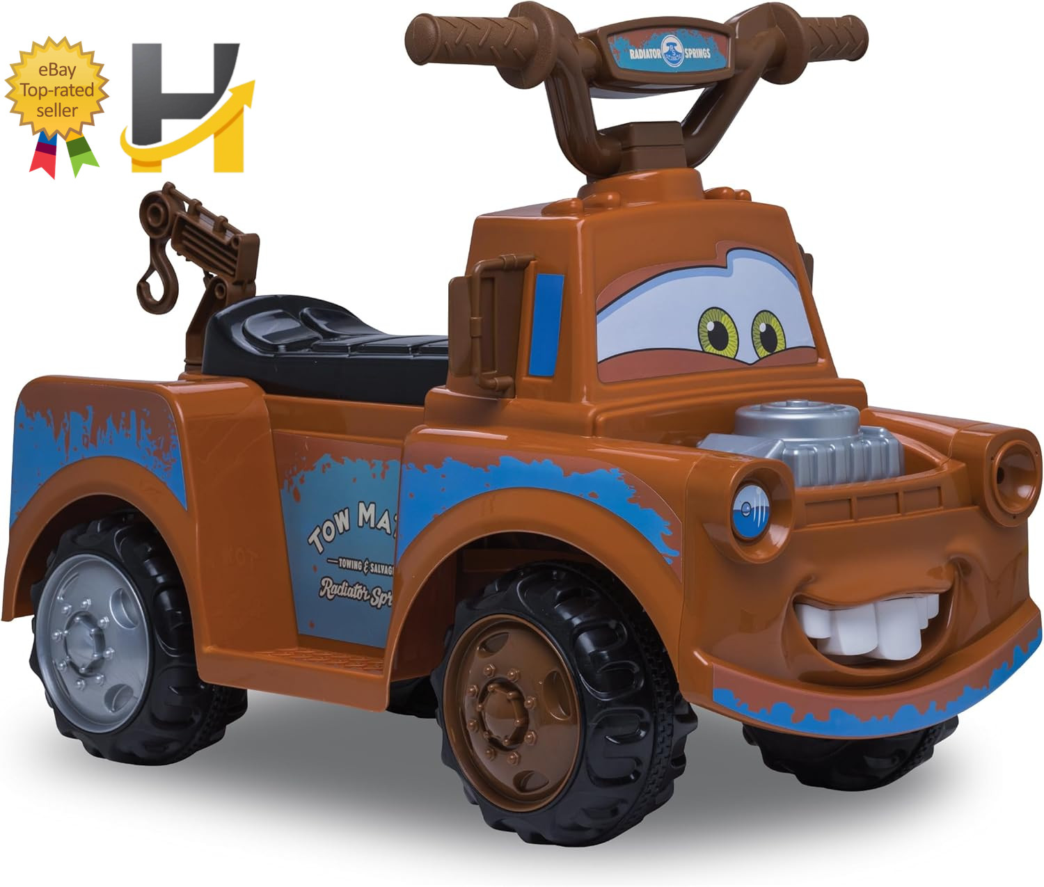 Kid Trax Disney Cars 3 Tow-Mater Electric Quad Ride-On for Toddlers 1.5-3 Years