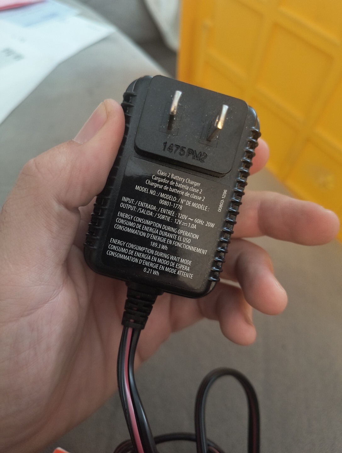 12-Volt Charger for Power Wheels Fisher Price No. 00801-1778