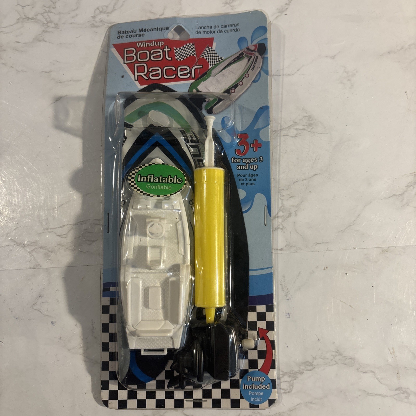 Items 4U! Windup Boat Racer Inflatable Toy Boat (ages 3+) New/Sealed