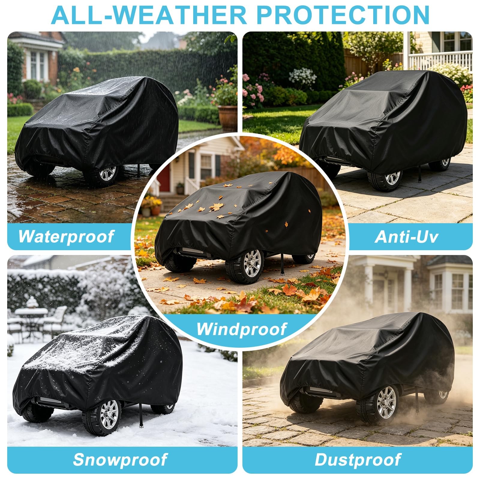 tonhui Kids Ride-On Toy Car Cover, Outdoor Wrapper Resistant Protection for E…