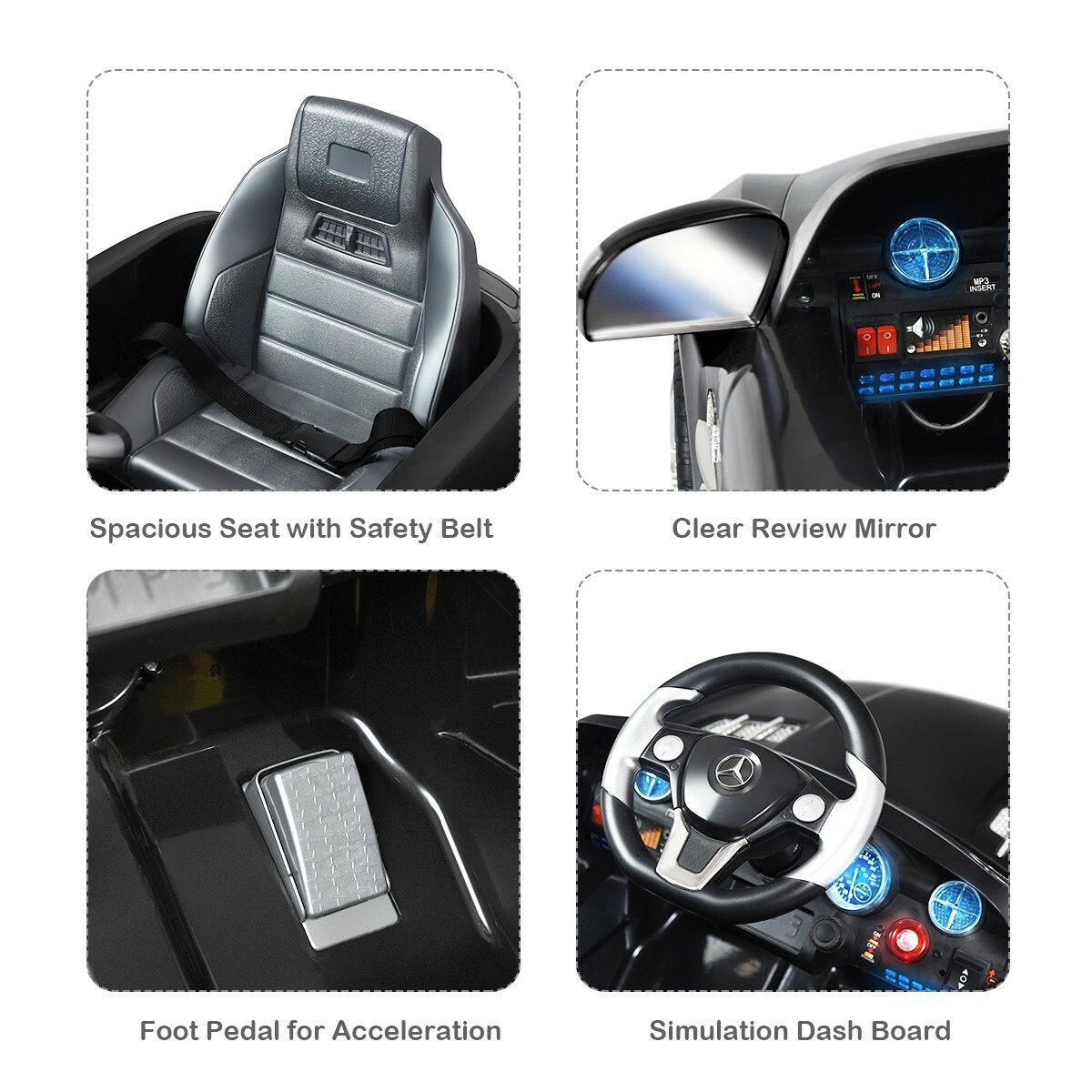 New Mercedes Benz SLS Kids Remote Control Ride on Car with MP3 Black