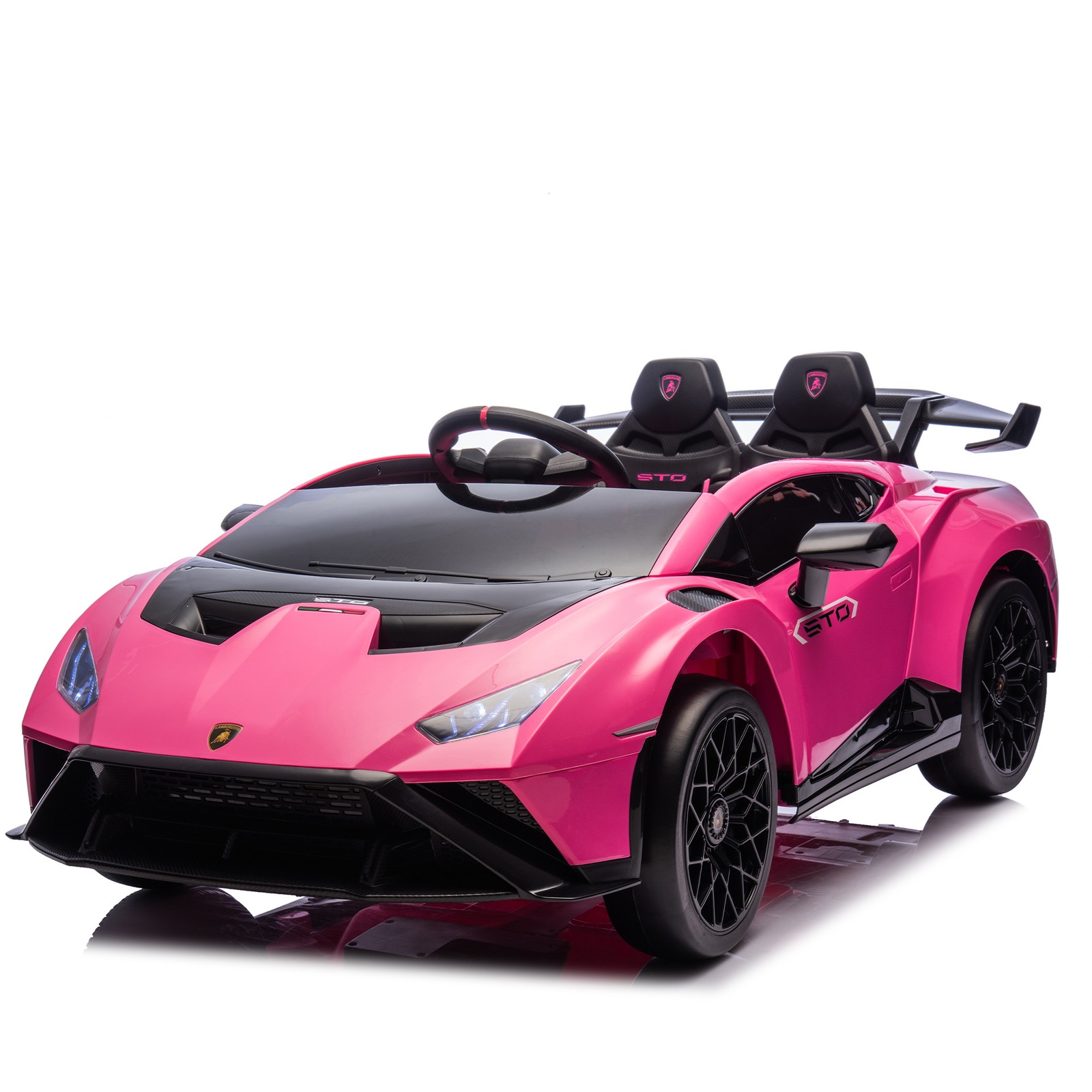 24V Kids Electric Ride-On Drift Car 1.86-5.59MPH Foam Front Wheels Ages 3-6 Pink