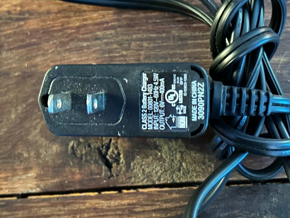 Used Genuine Power Wheels 6-Volt Battery Charger 00801-1483