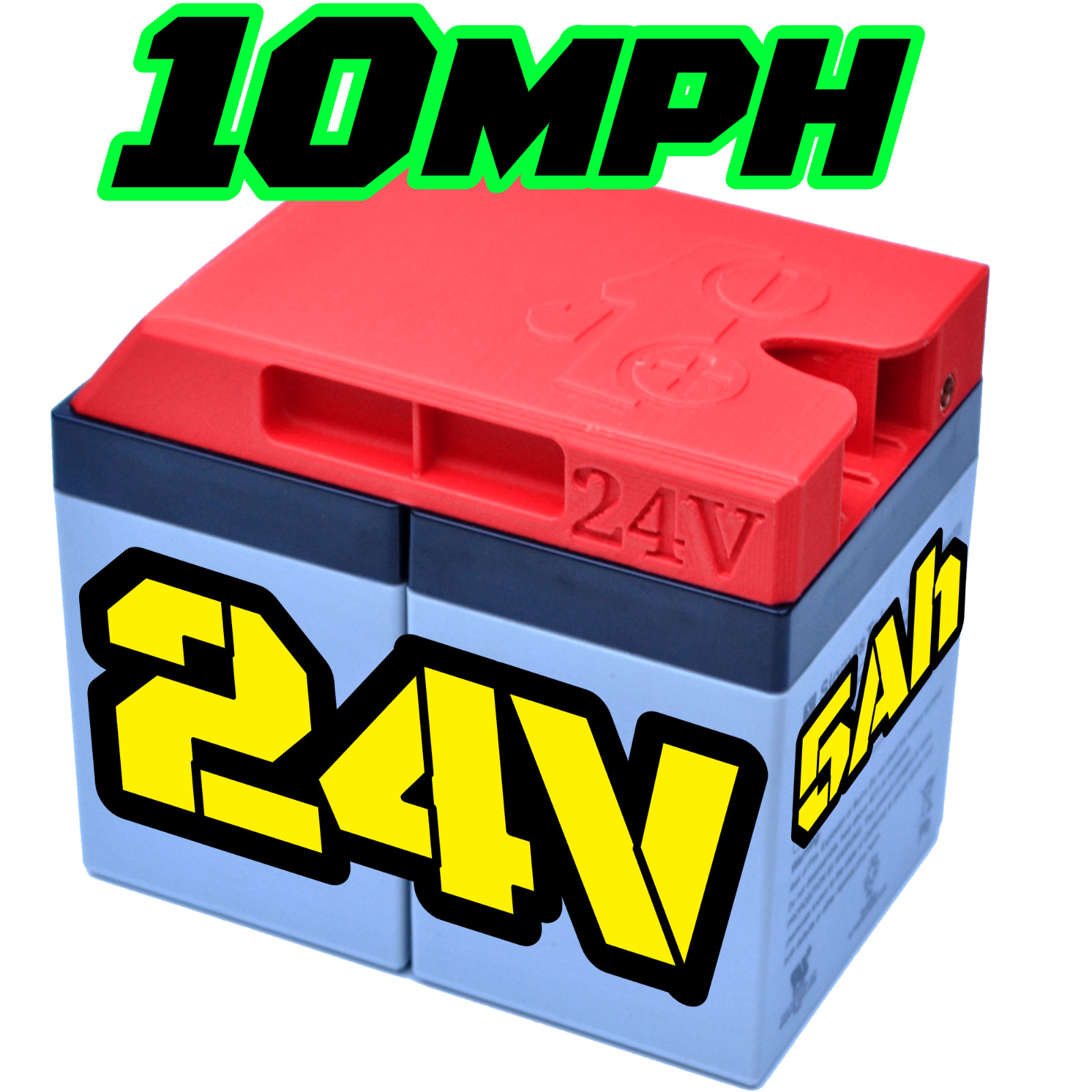 Power Wheels Upgrade Battery 10MPH 24V 5Ah speed turbo boost kit, with charger