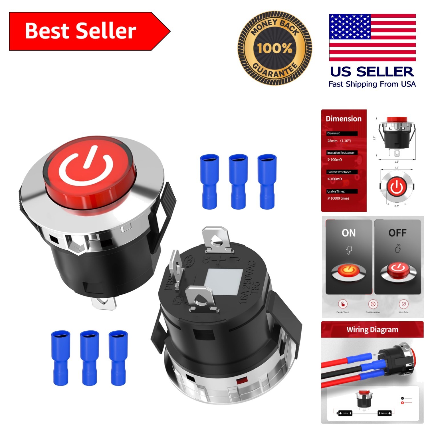 Children’s Ride-On Car 12V Key Start Switch – Durable, Waterproof & Easy Fit