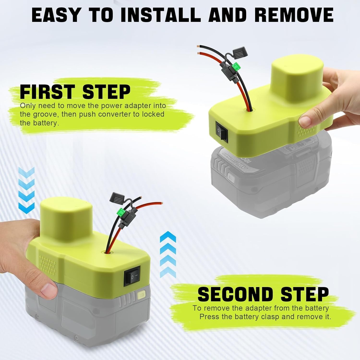 Ryobi 18V Battery Adapter for RC Cars & Robotics – Durable Connector with Fuse